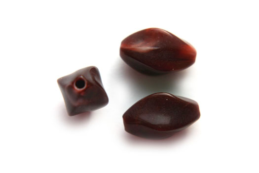 Twisted oval acrylic bead, 17x9mm, Brown, 100 pcs