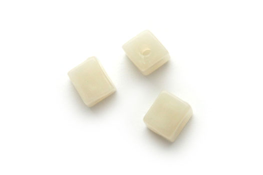 Square acrylic bead, 8mm, White, 100 pcs