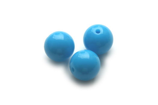 Round basic acrylic bead, 16mm, Turquoise, 50 pcs