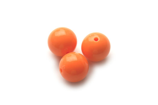 Round basic acrylic bead, 16mm, Orange, 50 pcs