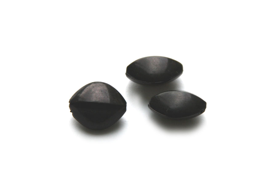Oval acrylic bead, semi-transparent, 17x15mm, Black, 100 pc