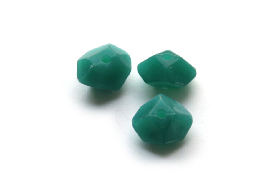 Irregular shaped acrylic bead, 12mm, Sea green cloudy, 100 pcs