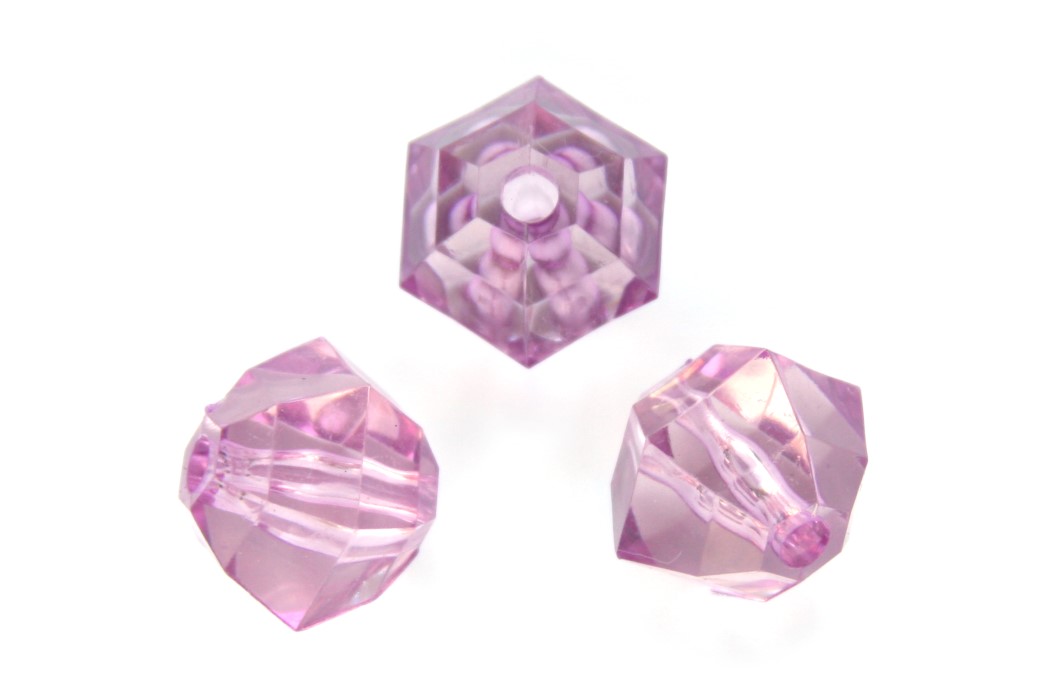Large acrylic Facetted bead, 20mm, Lilac, 10 pcs