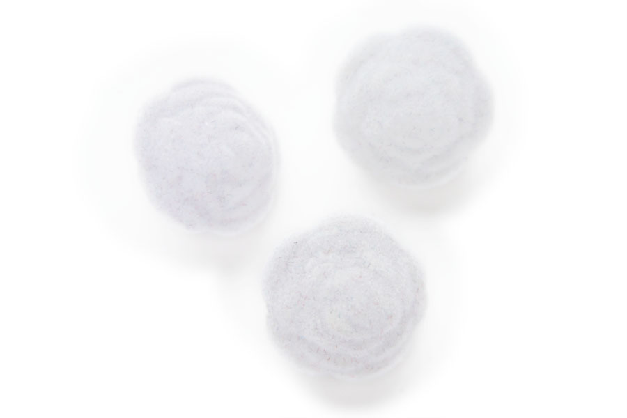 Flower shaped acrylic bead, fluffy, 25x21mm, White, 10 pcs