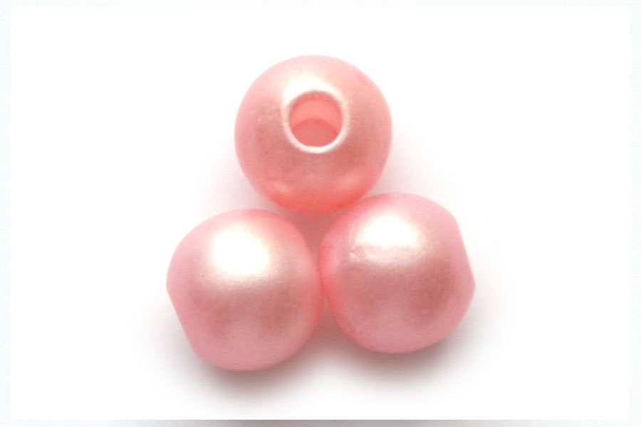 Round acrylic bead, satin finish,  8mm, Pink, 100 pcs