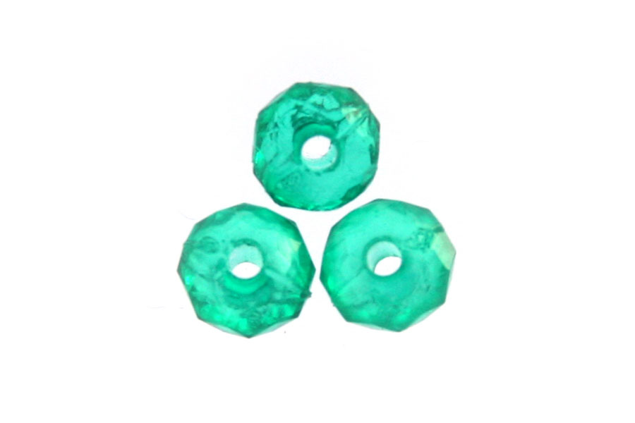 Rondelle bead, acrylic, facetted, 6x3mm, Sea Green, 50 gr