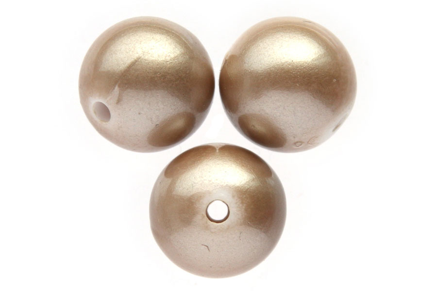 Round acrylic pearl, 14mm, Sand, 50 pcs