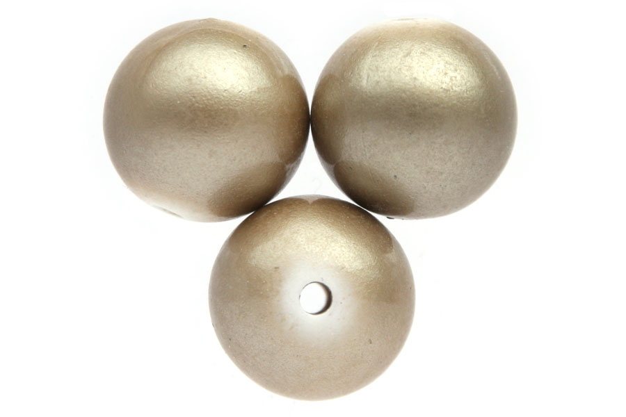 Round acrylic bead, 18mm, Sand, 20 pcs