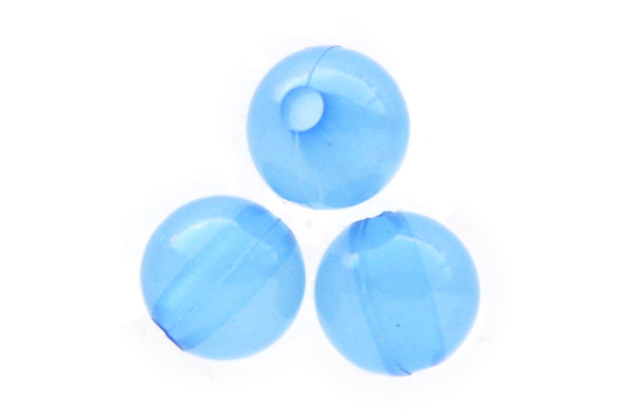 Ronde acrylkraal, semi transparant,  8mm, Blauw, 100 st
