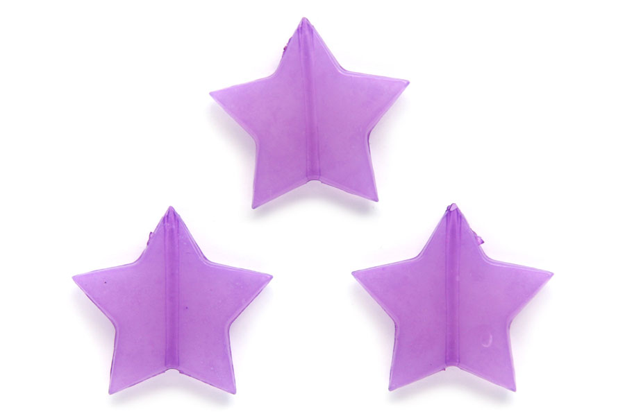 Star, acrylic bead, 30mm, Lilac, 20 pcs