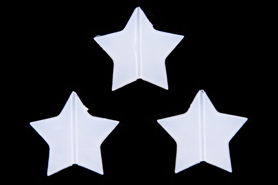 Star, acrylic bead, 30mm, White, 20 pcs