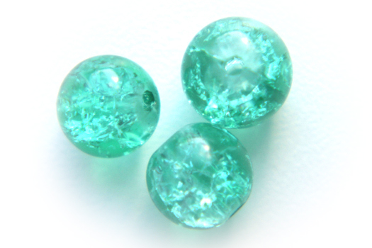 Round crackle bead, 10mm, Sea green, 100 pcs