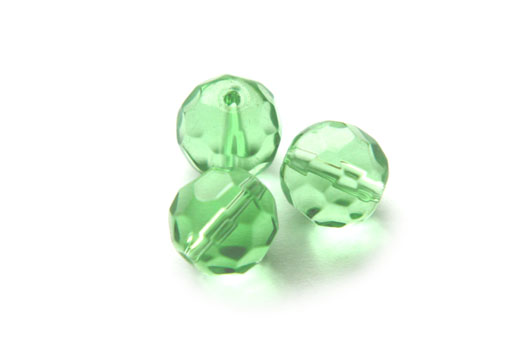 Round Facetted bead, 12mm, Green, 29 pcs