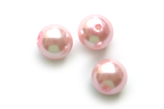 Round glass bead, 10mm, Pink, 85 pcs
