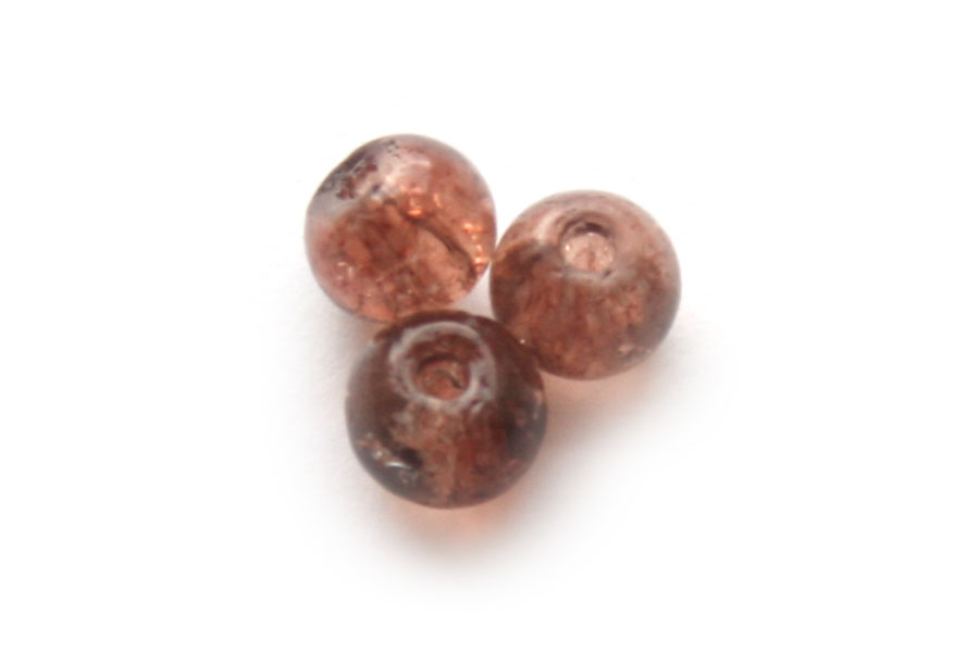 Round crackle bead,  6mm, Brown, 150 pcs