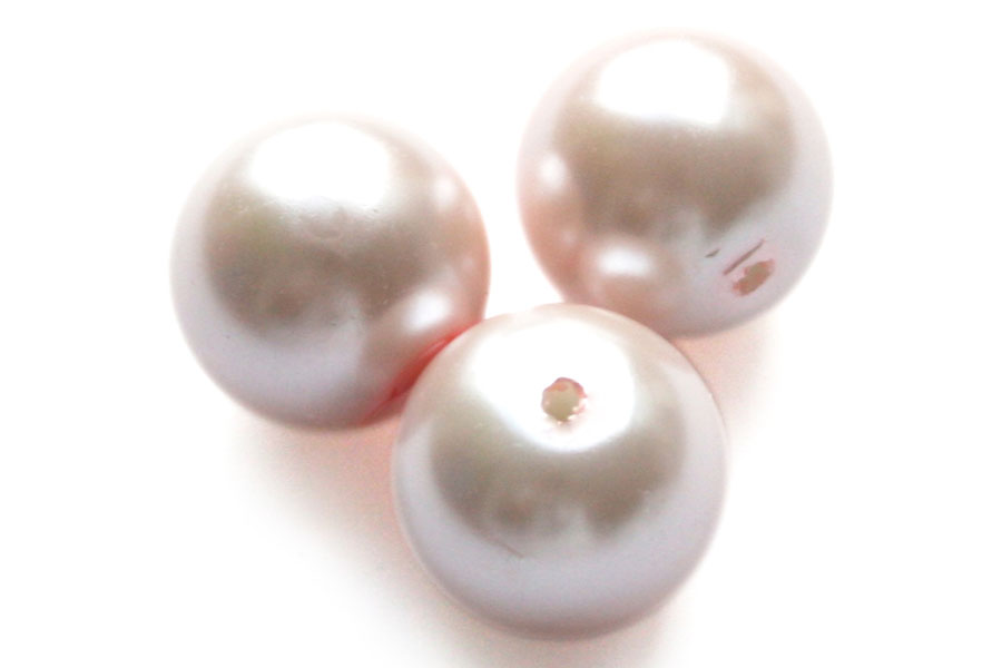Round glass pearl, 12mm, Pink, 50 pcs