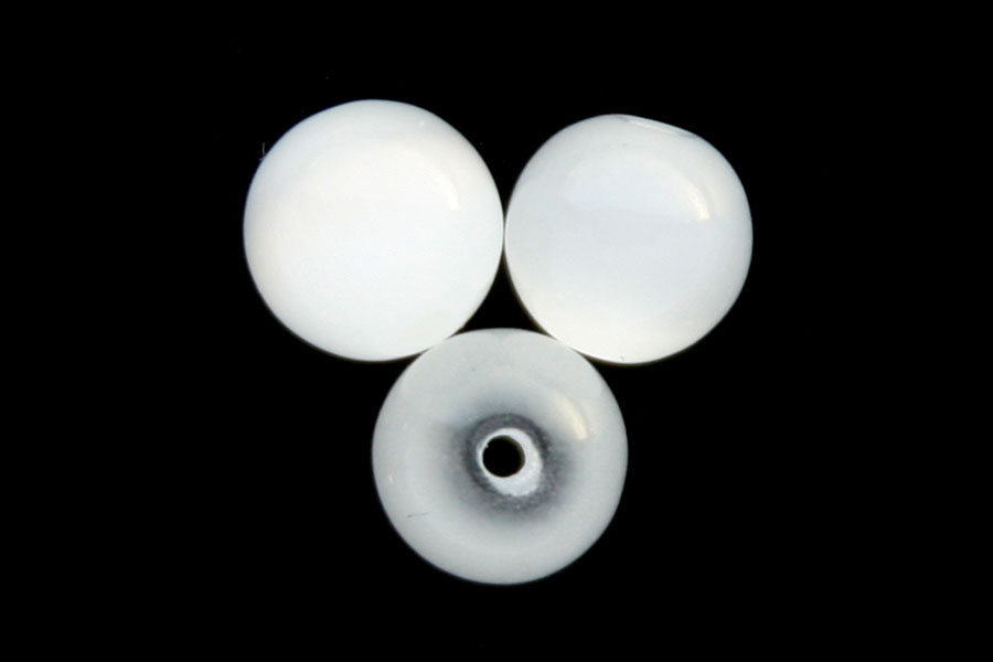 Round cat eye bead,  8mm, White, 48 pcs