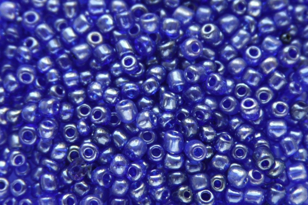 Rocailles, glanzend, 3x3,6mm, Blauw, 100 gr