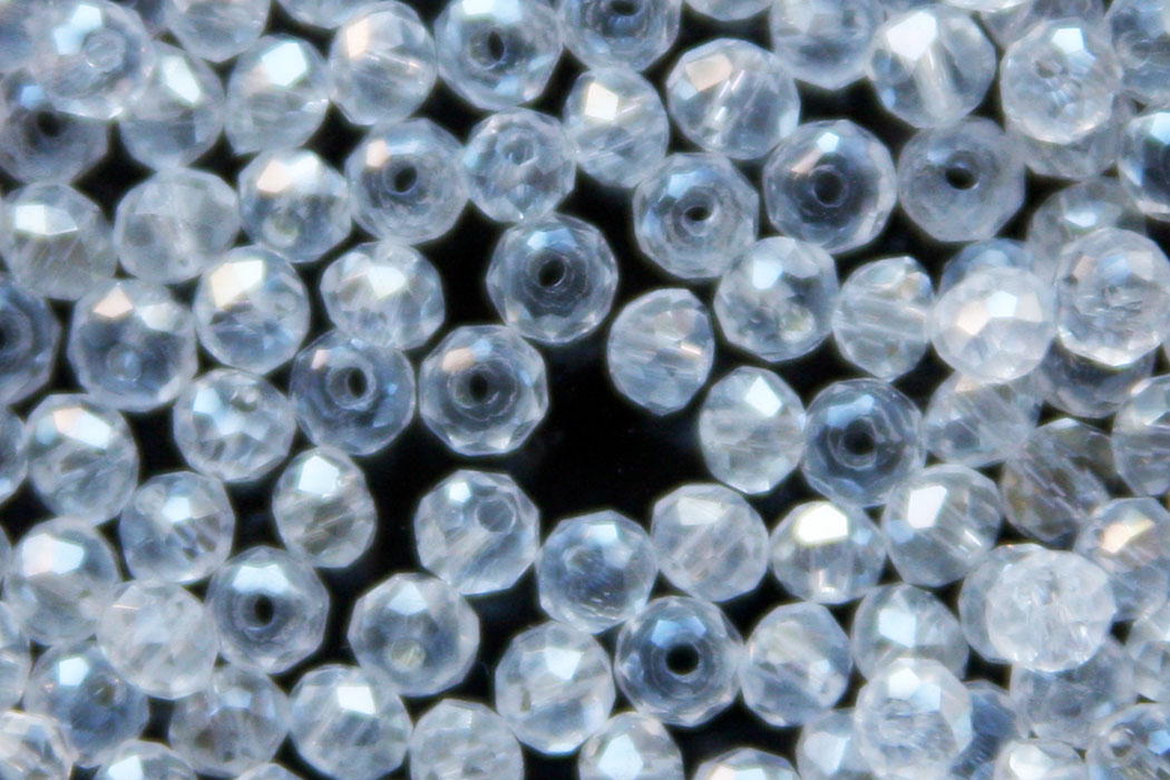 Rondelle bead, crystal, facetted, 2,5x3mm, Transparant AB, 90 pc
