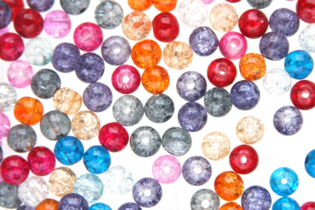 Crackle bead mix,  6mm, Multi colour, 150 pcs