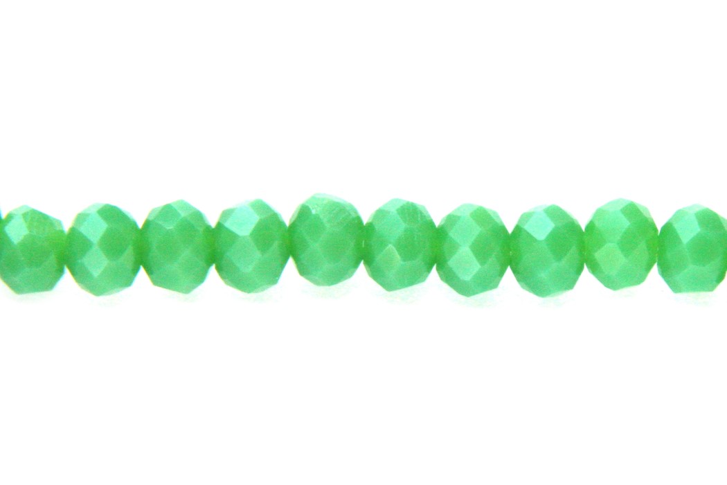 Rondelle bead, crystal, facetted, 4x3mm, Grass Green, 90 pcs