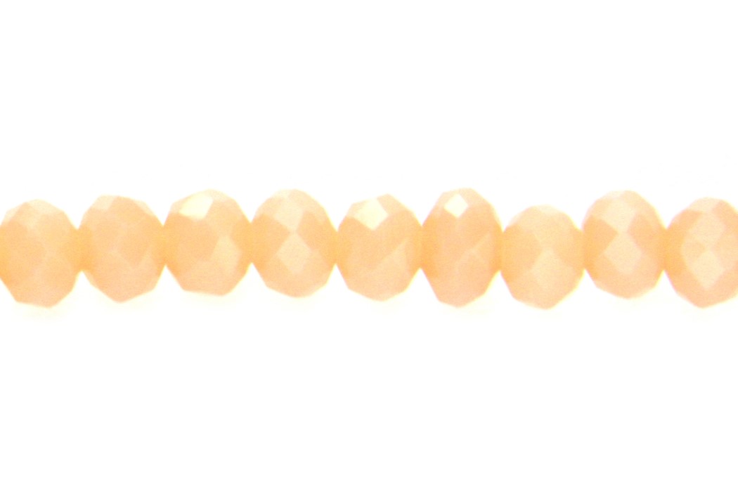 Rondelle bead, crystal, facetted, 4x3mm, Salmon, 90 pcs