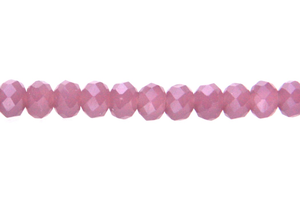 Rondelle bead, crystal, facetted, 4x3mm, Mauve, 90 pcs