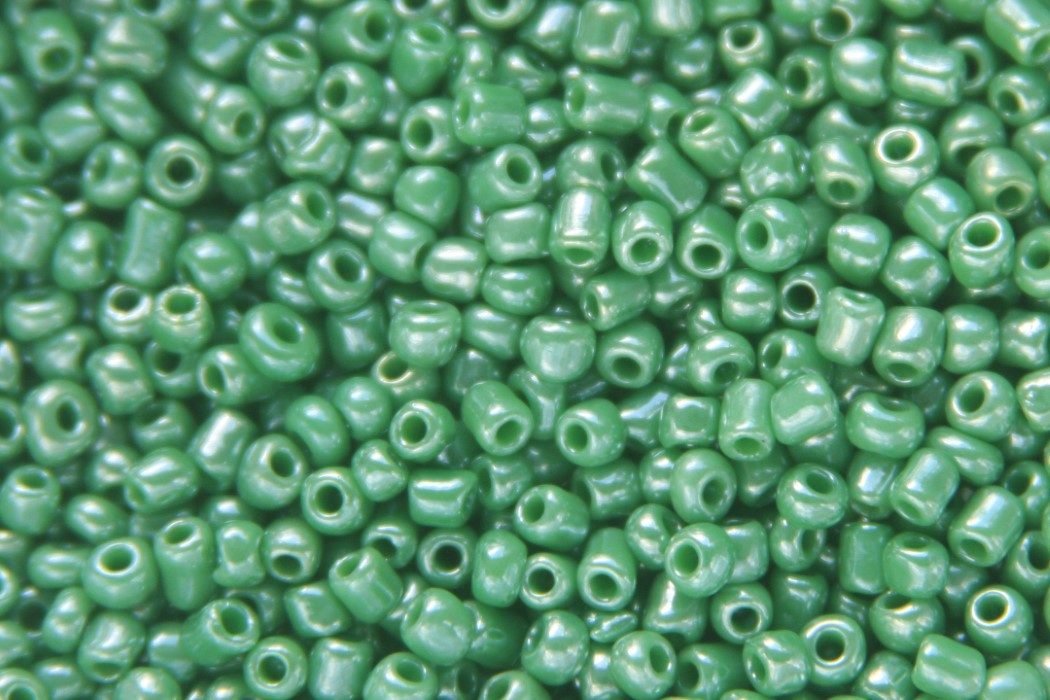 Seed beads, glass, shiny,  2mm, Green, 50 gr