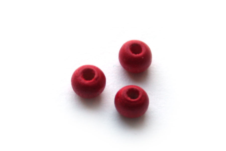 Round wooden bead,  5mm, Red, 250 pcs