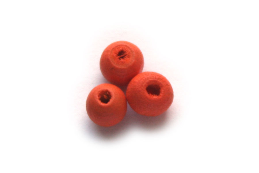 Round wooden bead,  5mm, Orange, 250 pcs