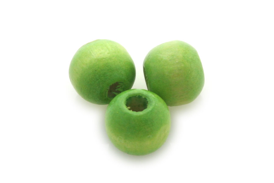 Round wooden bead, 10mm, Lime Green, 250 pcs