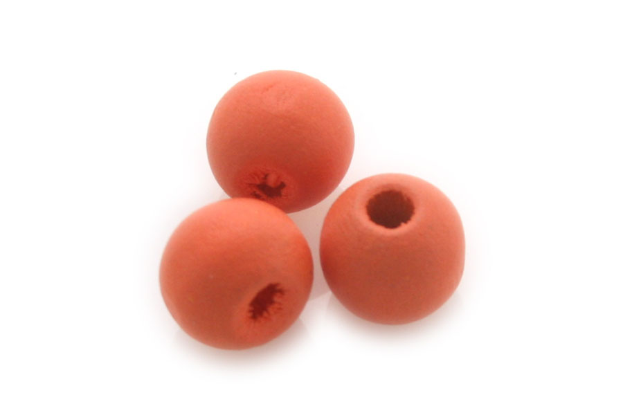 Round wooden bead, 10mm, Orange, 250 pcs