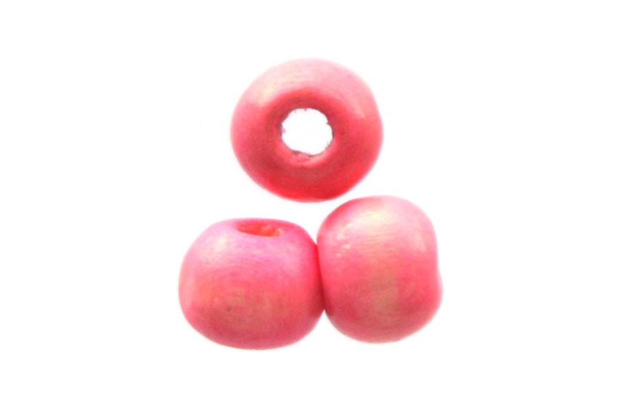 Round wooden bead,  5mm, Pink, 250 pcs