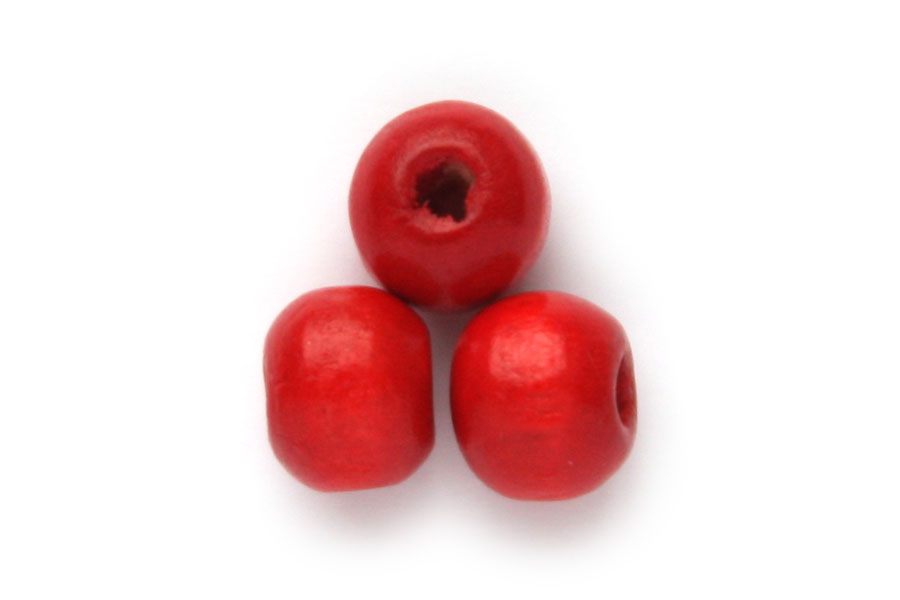 Round wooden bead,  8mm, Red, 150 pcs