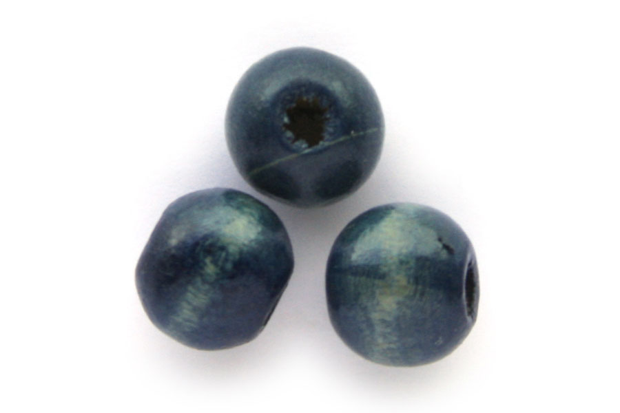 Round wooden bead, 10mm, Blue, 100 pcs