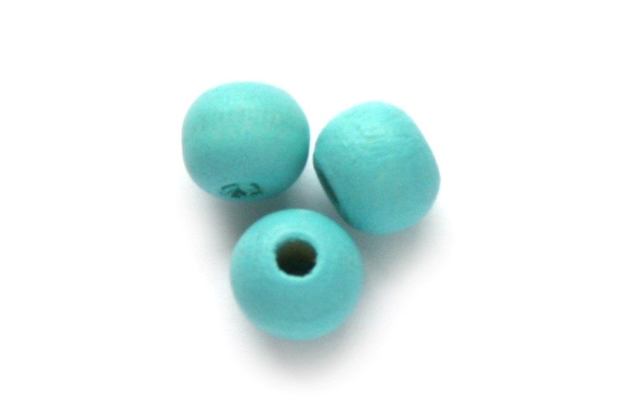 Round wooden bead DQ,  6mm, Turquoise, 250 pcs