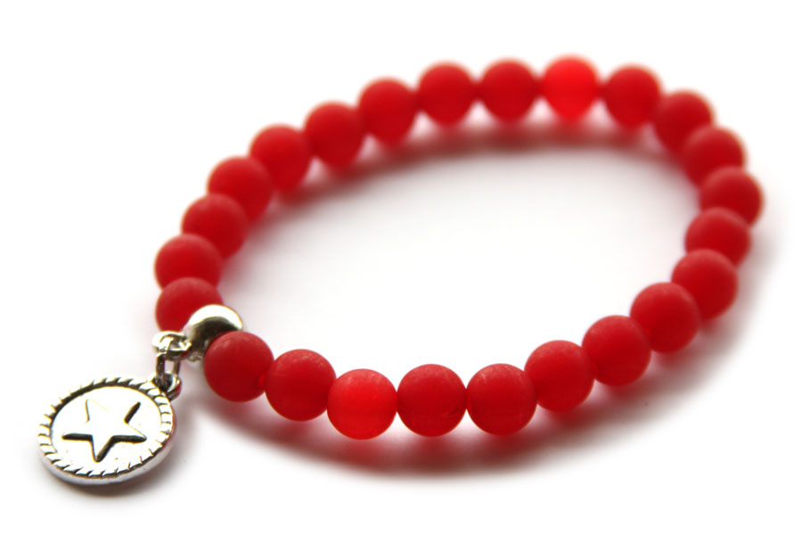 Beach bracelet 8 mm, Red, 1 pc