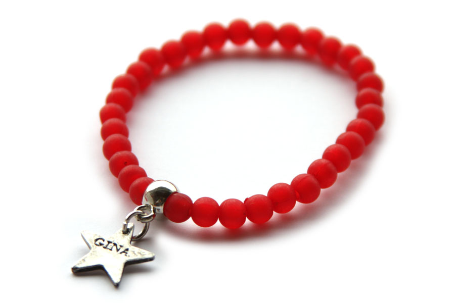 Beach bracelet 6 mm, Red, 1 pc