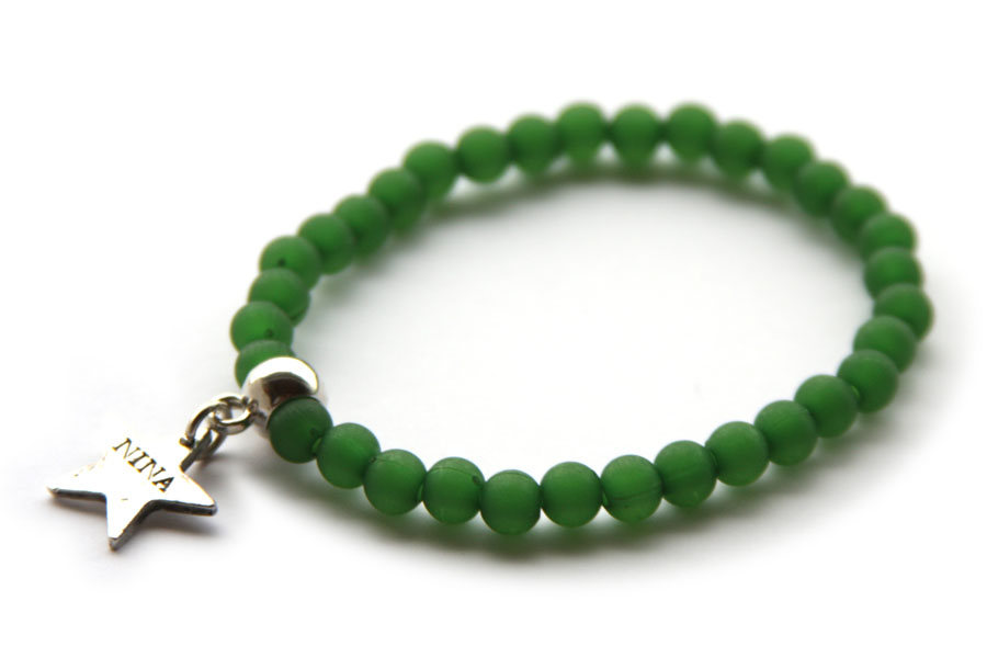 Beach bracelet 6 mm, Groen, 1 st