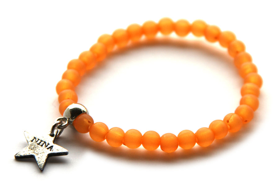 Beach bracelet 6 mm, Orange, 1 pc