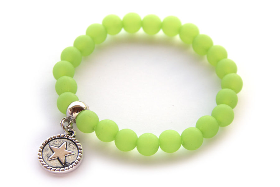 Beach bracelet 8 mm, Groen, 1 st