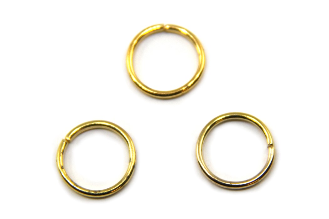 Jump ring, 10 mm, 1 mm thick, Gold, 100 pcs