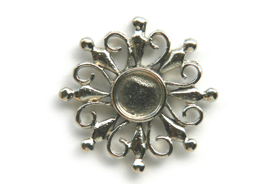 Star Flower metal ornament, 25mm, 10 pc