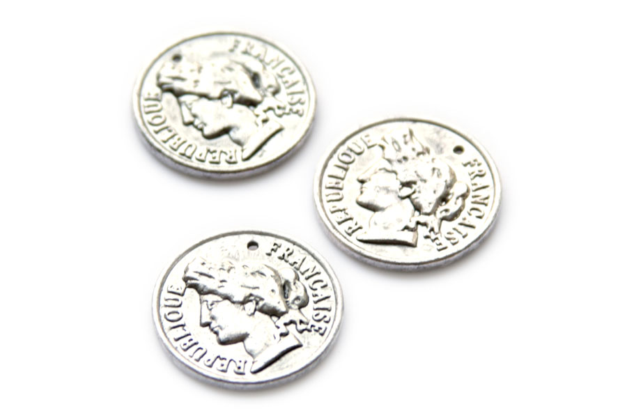 Ronde platte munt, Republique Francaise, zware kwaliteit, 27mm,