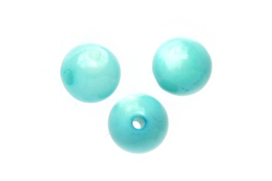 Round mother of pearl bead,  6mm, Turquoise, 70 pcs