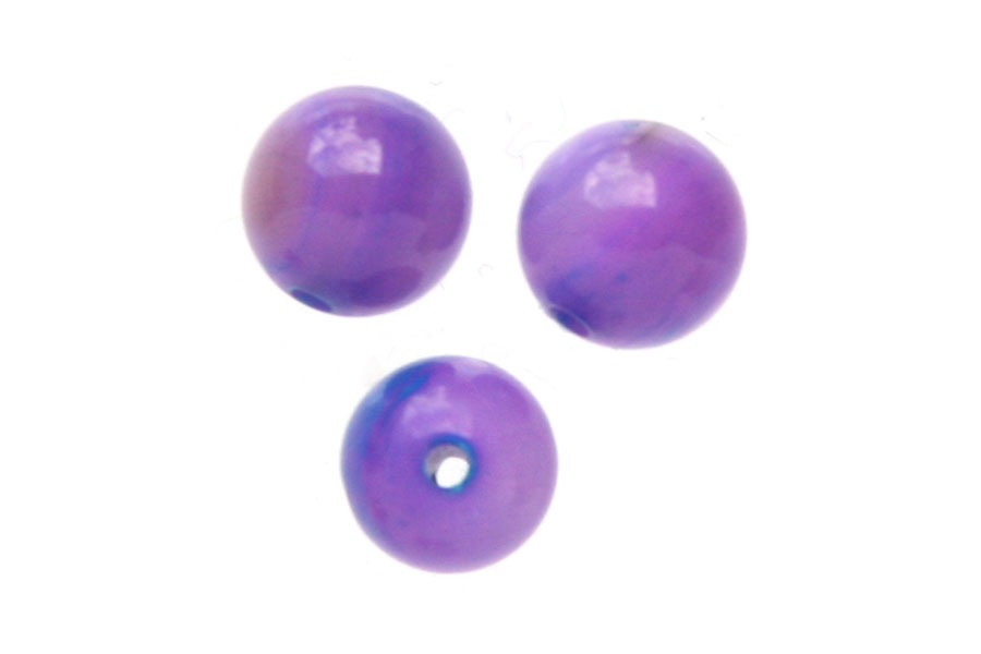 Round mother of pearl bead,  6mm, Purple, 70 pcs