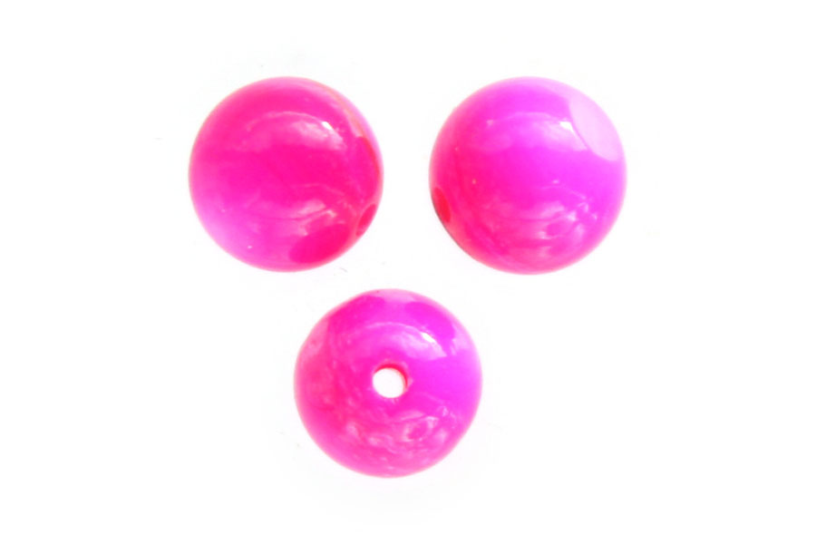 Round mother of pearl bead,  6mm, Fuchsia, 70 pcs