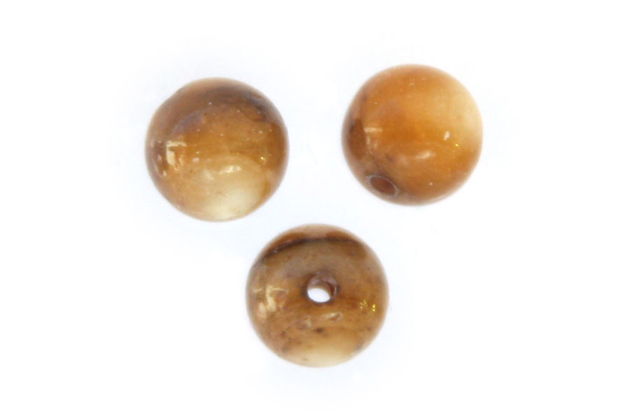 Round mother of pearl bead,  6mm, Brown, 70 pcs