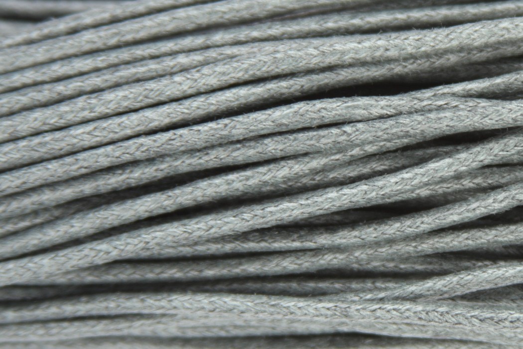 Wax cord, 2 mm thick, bundle 5m, Dark grey