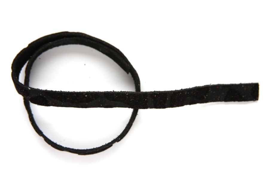 Leather for bracelet, 9mm x 38cm, Black velvet print, 1 pc